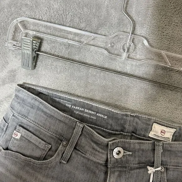 NWT AG Adriano Goldschmied Jeans 27 Farrah Ankle Seamless Gray Skinny High Rise